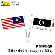 KIJO【2in1】Twin Spring Flag Malaysia + Terengganu Flag-F2492 Q5X2