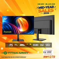 TITAN ARMY 32” IPS 2K QHD 165Hz 1ms HDR10 100%sRGB Adaptive Sync Gaming Monitor (P32H2R)
