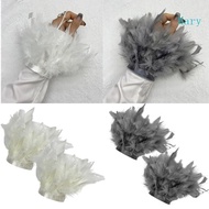 Mary Feather Wristband for Girl Detachable Feather Wrist Cuffs Goth Decorative Cuffs