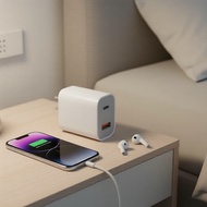 EAGET 20W PDUSB-A Type-CiPhone/Android/iPad/Switch Pengecas Dinding EAGET 20W PD Dual USB-A Type-C u