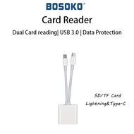 BOSOKO Memory TF Card,SD Card，Card Reader Dual socket，bayonet USB 3.0 High Speed Micro SD 32,64,128G