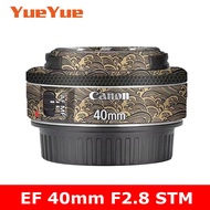 สติกเกอร์เลนส์กล้องถ่ายรูปป้องกันรอยขีดข่วนสำหรับ Canon EF 40มม. F2.8 STM หุ้มผิวฟิล์มป้องกัน EF40 F/ 2.8