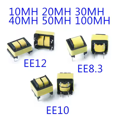 10Pcs/2pcs Common Mode Inductance EE8.3 EE10 EE12 10MH 20MH 30MH 40MH 50MH 60MH 100MH LED Power Filt