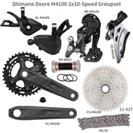 SHIMANO DEORE M4100 Groupset MTB Mountain Bike Groupset 2x10 -Speed 170/175 36-26T 11-42T 11-46T RD M4120 Derailleur