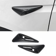 Carbon Fiber Pattern ABS Side Fender Camera Cover Trim Tesla Model 3(2023-2024) Model Y 2024HW 4.0 T