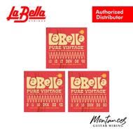 La Bella Pure Vintage | Pure Nickel Roundwound | 9-42 to 11-50 | Electric Guitar String Set