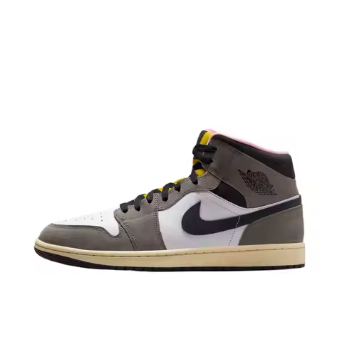 Nike Air Jordan 1 Mid Cushioned Basketball Shoes - Slip-Resistant & Durable HQ2011-100