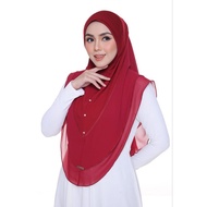 Tudung MARYAM 2 Layer - Tudung Labuh Plain Soft Chiffon - Tudung Kosong - Tudung Sarung  - Ezzufirda