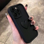 เคสโทรศัพท์รูปหัวใจตกแต่งสีพื้น 1 ชิ้น พร้อมสายคล้อง เหมาะสำหรับ iPhone 16, 16pm, Infinix Smart 7, T