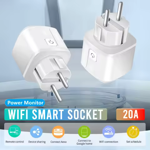 EWelink WiFi Smart Socket 20A EU Smart Plug With Power Monitor Timing Function Smart Home Control Wo