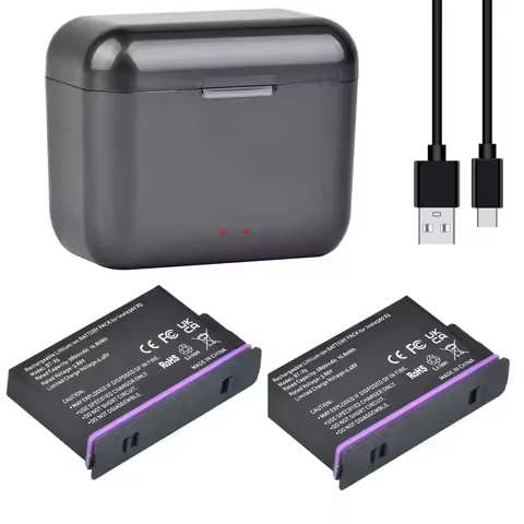 Battery Insta360 X5 360 X5 Battery&Charger, 2800mAh Lithium Rechargeable Battery&2 Slot Battery Char
