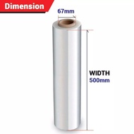 Plastic Pallet Clear Stretch Film 2 Roll Pallet Wrap 20"(500mm) / Wrapping Film Dispenser Roll 1.8kg