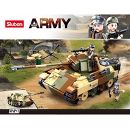 Sluban - WWII Medium Tank 2in1 Bricks Tank Building Blocks Toys M38-B0859 Boys' Toys