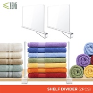 ZENi Shelf Divider Organizer | Transparent Acrylic Divider for Wall Shelf &amp; Wardrobe Cabinet