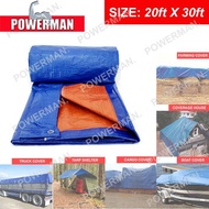 BLUE ORANGE WATERPROOF STRONG FLEXIBLE TARPAULIN SHEET CANVAS - 20FT X 30FT