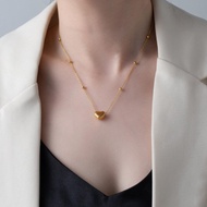 Stainless Steel Love Heart Pendant Necklace Simple Style Beads Simple And Design Cool Necklace T9z0