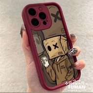 Cute 3D Paper Box Man Shockproof Phone Case For Vivo IQOO Z9 Turbo+ Lite Z9X Z8 Z7 Z7X Z7i Z6 Z1 Pro
