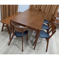 SUGARHOME Walnut 1.8m Dining Table Set Solid Wood 8 seater and 6seater
