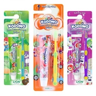 2in1 Kodomo Lion Toothbrush & Toothpaste Set Soft ZigZag Ubat Gigi Berus Gigi Kanak-kanak