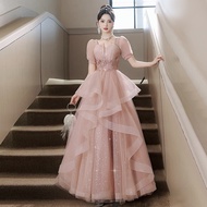 EAGLELY Pink Evening Dresses Floor Length Banquet Hosts Luxury Performance Formal Ball Gown For Debu