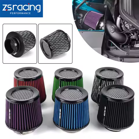 ZSRacing 76mm 3Inch Universal Upgrade High Flow Air Intake Filter Replacement Cone Air Filters Quali