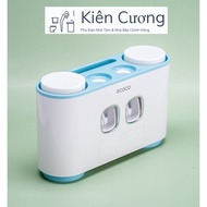 Ecoco bathroom toothbrush holder with automatic toothpaste dispenser with cup and wall sticker - gen