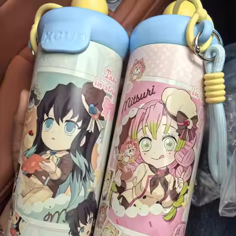 Demon Slayer Kanroji Mitsuri Tokitou Muichirou Anime Cartoon Water Cup Stainless Steel Cup 316 Stain