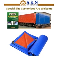 PE Tarpaulin Canvas Blue Orange (Korea) Canopy Sidewall Kanvas Biru Oren Kanopi Khemah 2