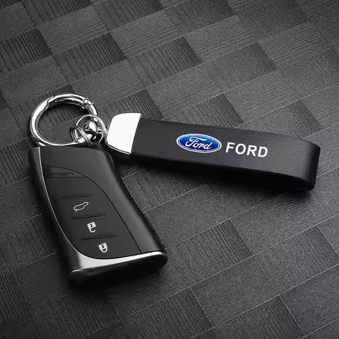 Car Luxury Leather Logo Keychain Key Rings Key Holder Accessories For Ford Focus Mk2 MK3 MK7 MK4 Fie