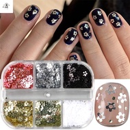 89RXBMY Nail Glitter, DIY Manicure  Five-petaled Flower Nail Sequins,  6 Colors Floral Nails Accesso