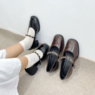 BREVINNI Viva Patent Mary Jane Low Heels with Buckles || Women's Mary Jane Block Sole Shoes || Women