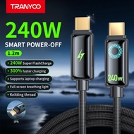 Tranyoo CC-9 240W 1.2M Data Cable Smart Power Off Breathing Light Fast Charging For Light&ing/Type-C