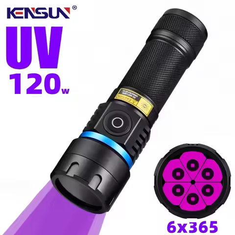 365/395nm UV Flashlight Zoom 5W Type C USB Rechargeable Black Light for Resin Curing, Pet Urine Dete