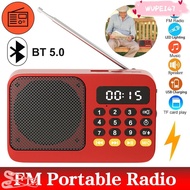 WUPEI47AD Portable Radio, LED Display FM USB TF Music Player,  Bluetooth-Compatible Rechargeable MP3