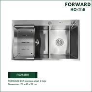 Forward ซิงค์ล้างจาน อ่างล้างจาน ซิงค์สแตนเลส304 อ่างล้างจานสแตนเลส ซิงค์สแตนเลส 304 ขนาด 76X45CM  Kitchen sink ,stainless steel,sink FS214RH