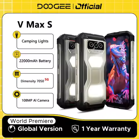 【Brand+】DOOGEE V Max S 5G Rugged Phone Dual Camping Lights 22000mAh Battery 24GB(8+16) 256GB 108MP A