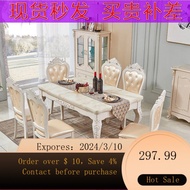superior productsEuropean Style Dining Tables and Chairs Set Simple European Natural Marble Solid Wood Dining Table Mode