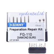 Dental Diamond Bur Preparation Kit 110 High Speed Azdent