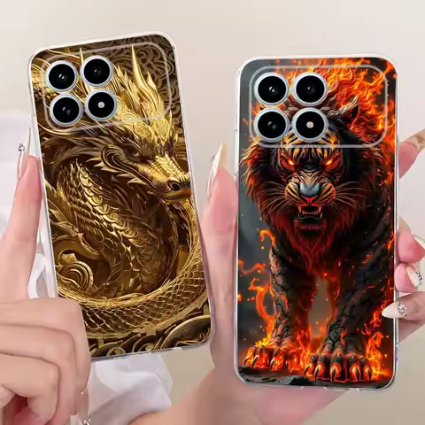 For Xiaomi Poco F8 Pro 2025 Cool Dragon Tiger Pattern Phone Case For Poco F8Pro 5G Soft Silicone TPU