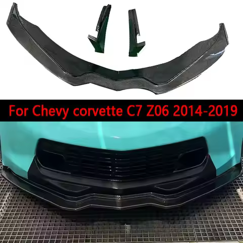 For Chevy corvette C7 Z06 2014-2019 Carbon Fiber Front lip Car Front Bumper Diverter Spoiler Diffuse