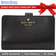 Kate Spade Wallet In Gift Box Medium Wallet Medium Compact Bifold Wallet Black # KC580