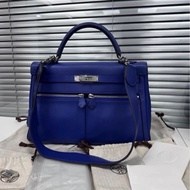 Hermes 愛馬仕全皮Kelly lakis 32 電光藍 框O刻 99新