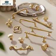 French Handle Brass Cabinet Handle Drawer Knob Wardrobe Door Handle Solid Brass Cup Handle Cabinet W