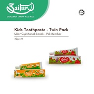 Zaitun Fluoride Free Kids Toothpaste  - Strawberry/Orange (40g x 2) - Ubat Gigi Kanak Kanak Halal