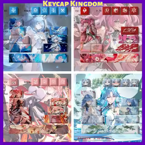 Wuthering Waves Character Anime Keycaps Mechanical Keyboard PBT Customized Cute Keycaps PC Gaming Ke