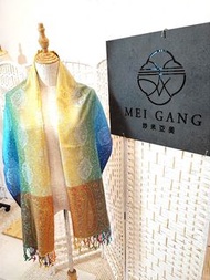 泰國正品100%羊絨圍巾 頸巾 絲巾 彩虹色