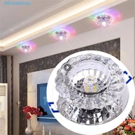 NEEDWAY LED Ceiling Lights, 3W Crystal Balcony lamp, Multicolor Downlight Surface Mounted Aisle Flus