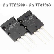 5pairs Original (5pcs TTA1943 + 5pcs TTC5200 ) C5200 A1943 TO-3PL Silicon PNP NPN High Power Amplifi