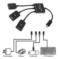 3 In 1 Micro OTG  USB Port Game Mouse Keyboard Type C Adapter Cable Tablet Black Compatible All Tabl