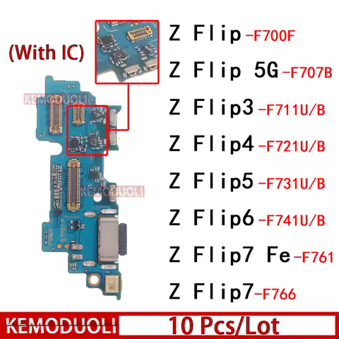 10 Pcs/Lot Usb Dock Charger Ports for Samsung Galaxy Z Flip 2 3 4 5 6 7 Fe 5G F711 F721 F731 F741 F7